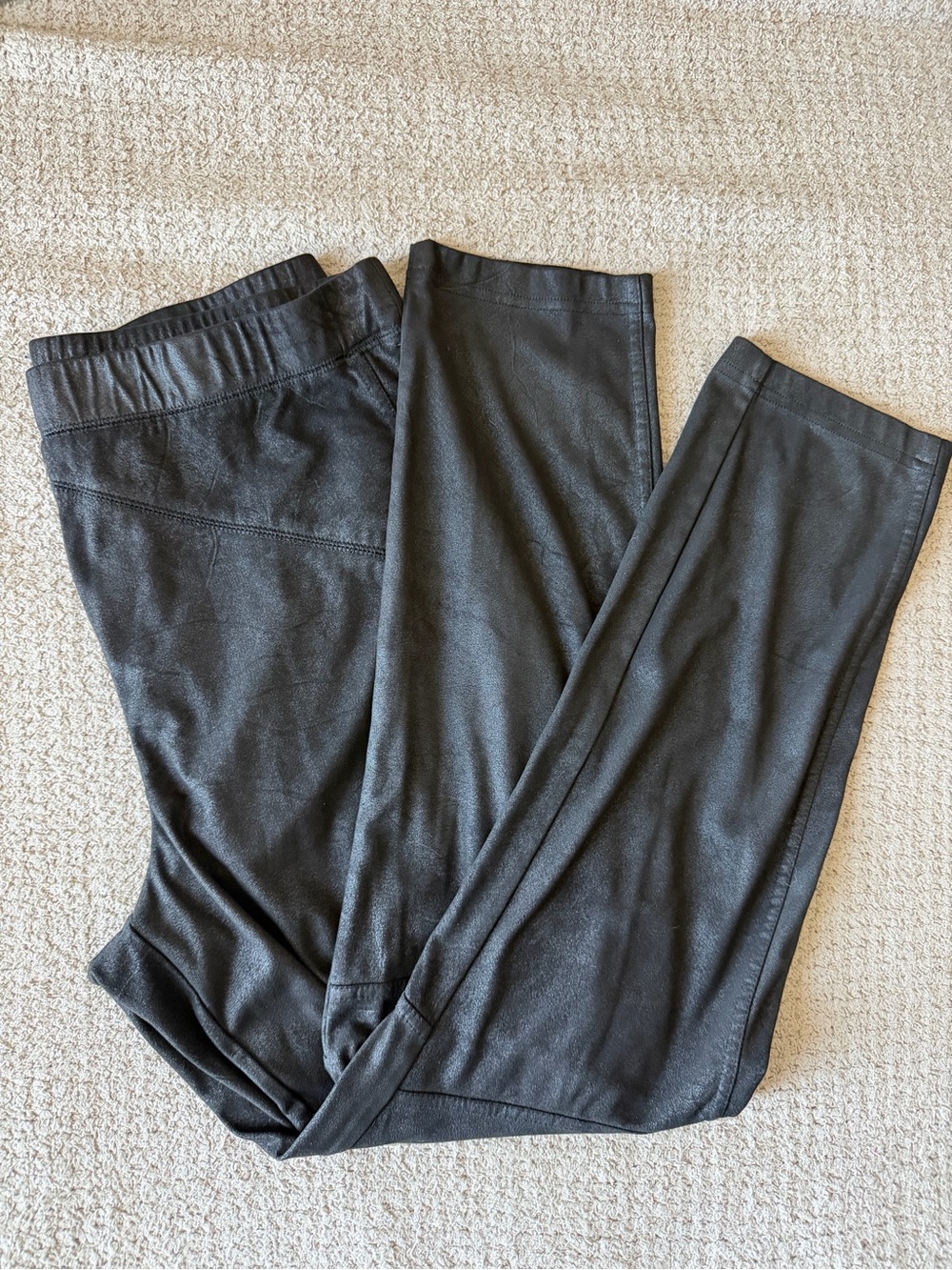 Free People Black Faux-Leather Leggings